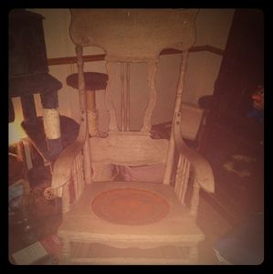 Antique Rocker/Potty. Chamber pot was used in the